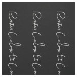 black white French Script Keep Calm and Carry On Fabric