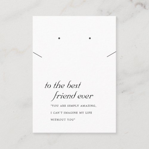 BLACK WHITE FRIEND GIFT NECKLACE EARRING CARD