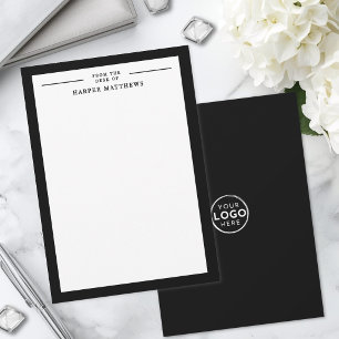 Black White From The Desk Of Name Business Note Card