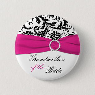 Black, White, Fuchsia Grandmother of the Bride Pin