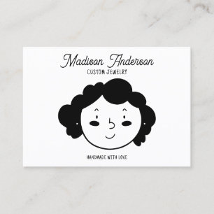 Black White Fun Face Jewelry Earring Display Card
