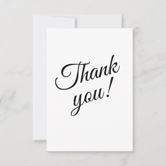 Black & White Fun Modern Minimalist Thank You Card | Zazzle.com