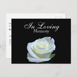 Black & White Funeral Memorial Service Invitation Postcard