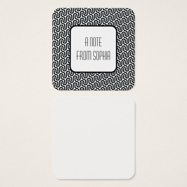 Black & White Funky Retro Pattern Message Notes (Front & Back)
