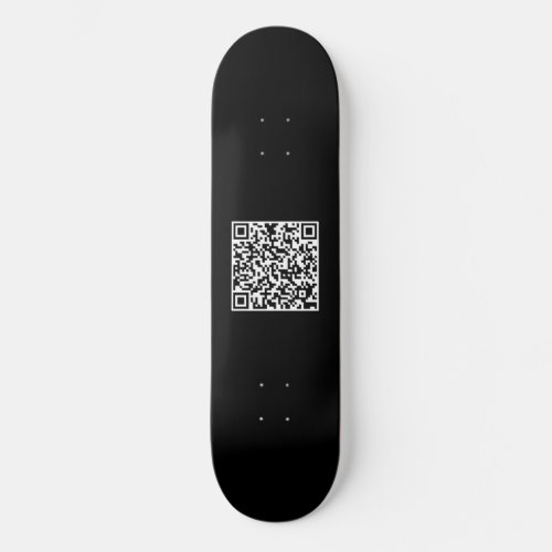 Black  White Funny Cool Your Custom QR Code Pro Skateboard