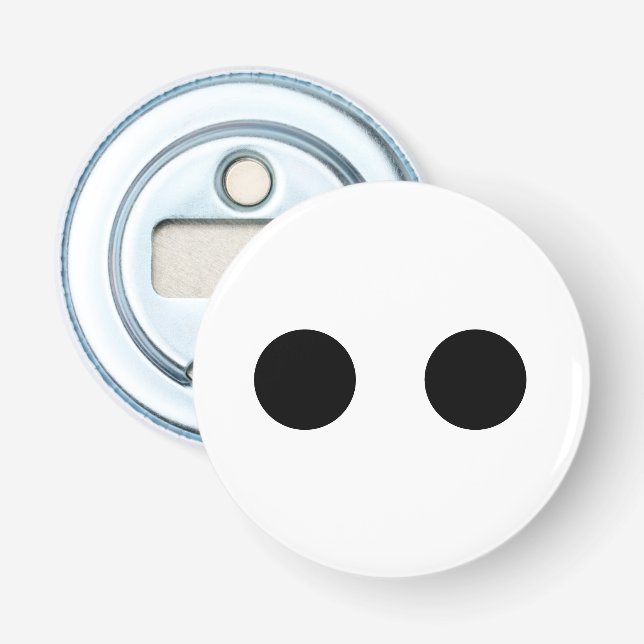 Black White Funny Cute Face Eyes Stylish Trendy Bottle Opener (Front)