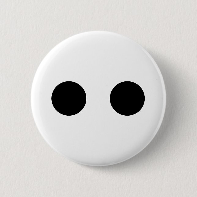 Black White Funny Cute Face Eyes Stylish Trendy  Button (Front)