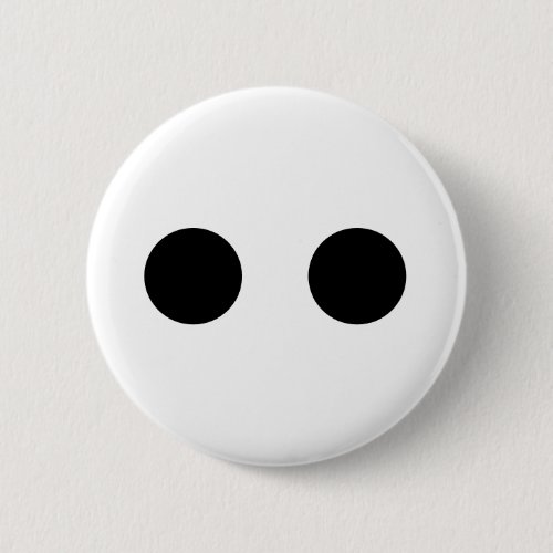 Black White Funny Cute Face Eyes Stylish Trendy  Button