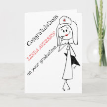 Black White Funny Nurse Graduation Congratulations