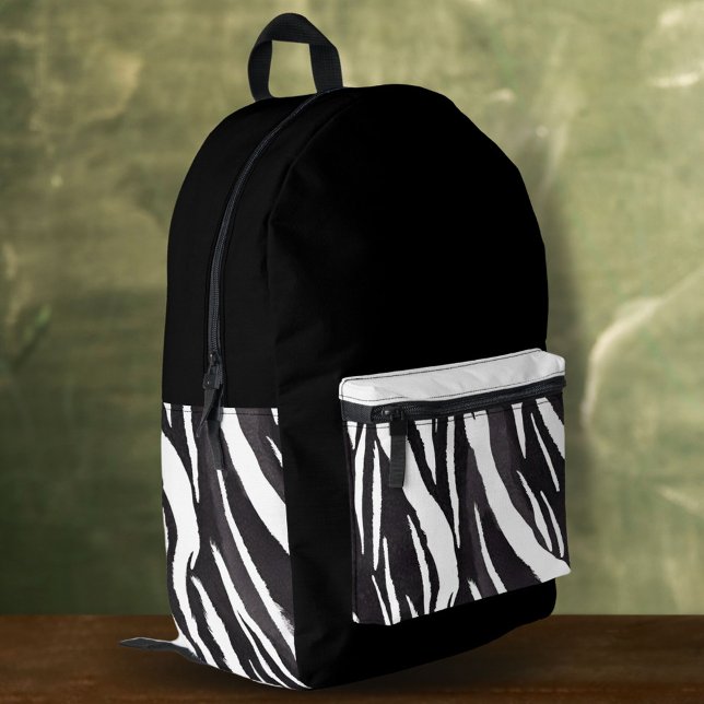 Black White Fur Pattern Border Collie  Printed Backpack (Creator Uploaded)