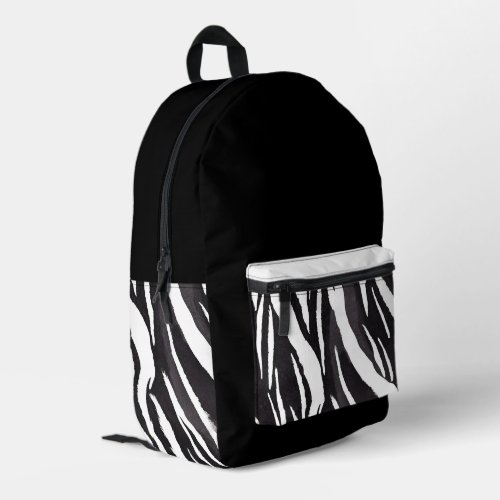Black White Fur Pattern Border Collie  Printed Backpack