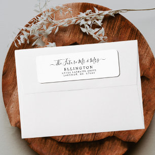 Black White Future Mr. & Mrs. Wedding Return Label