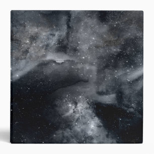 Black White Galaxy Nebula Painting 3 Ring Binder