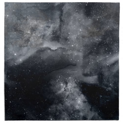 Black White Galaxy Nebula Painting Cloth Napkin