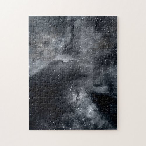 Black White Galaxy Nebula Painting Jigsaw Puzzle