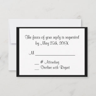 Black White Generic Event RSVP Card