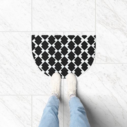 Black White Geo Contemporary Doormat