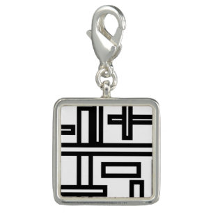 Black & White Geo Purse Charm