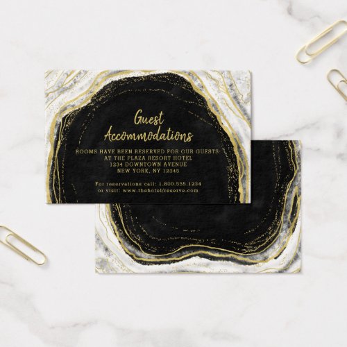 Black White Geode Guest Accommodations Insert Card