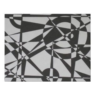 Black & White Geometric Abstract Art Faux Canvas Print