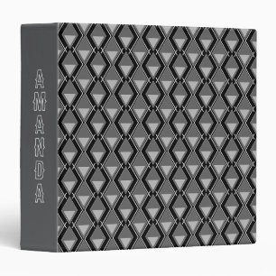 black white geometric art deco print 3 ring binder