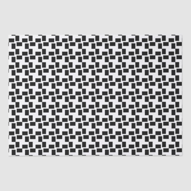Black & White Geometric Checkered Tissue Paper (Front)