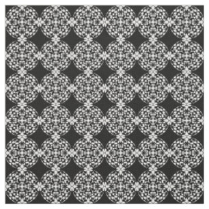 Black White Geometric Circles Pattern Custom Color Fabric