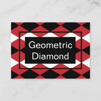 Black White Geometric Diamond On Red Background