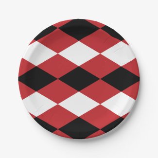 Black White Geometric Diamond On Red Background 