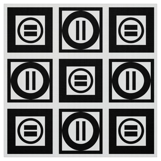 Black & White Geometric Equal Sign Pattern Fabric (Swatch)