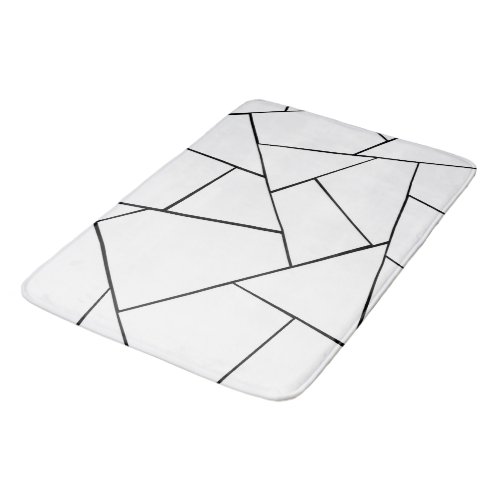 Black White Geometric Glam 1 geo decor Bath Mat