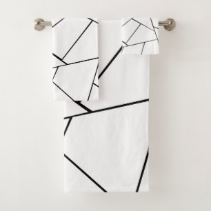 Black White Geometric Glam #1 #geo #decor Bath Towel Set