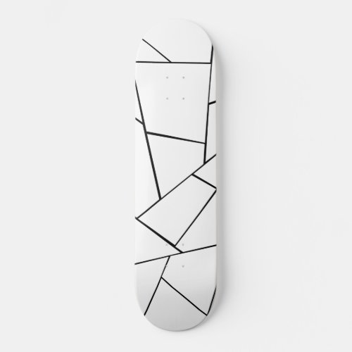 Black White Geometric Glam 1 geo decor Skateboard