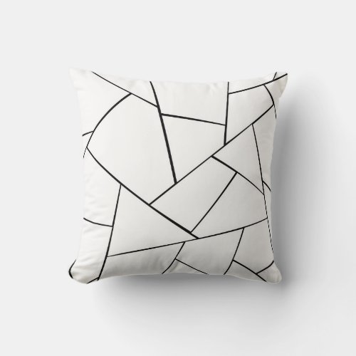 Black White Geometric Glam 1 geo decor Throw Pillow