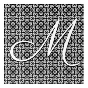 Black & White Geometric Initial Monogram Acrylic Print