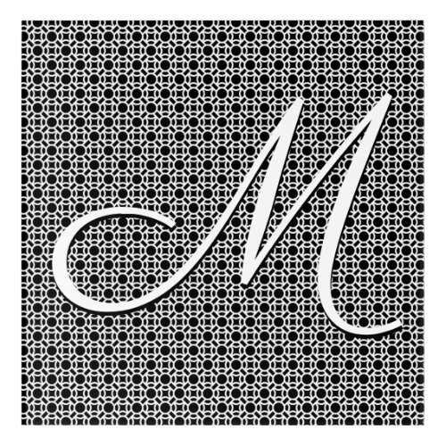 Black  White Geometric Initial Monogram Acrylic Print