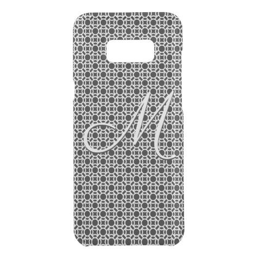 Black & White Geometric Initial Monogram Uncommon Samsung Galaxy Case (Back)