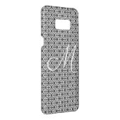 Black & White Geometric Initial Monogram Uncommon Samsung Galaxy Case (Back/Right)