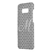 Black & White Geometric Initial Monogram Uncommon Samsung Galaxy Case (Back/Left)