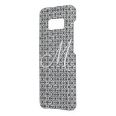 Black & White Geometric Initial Monogram Uncommon Samsung Galaxy Case (Back/Left)