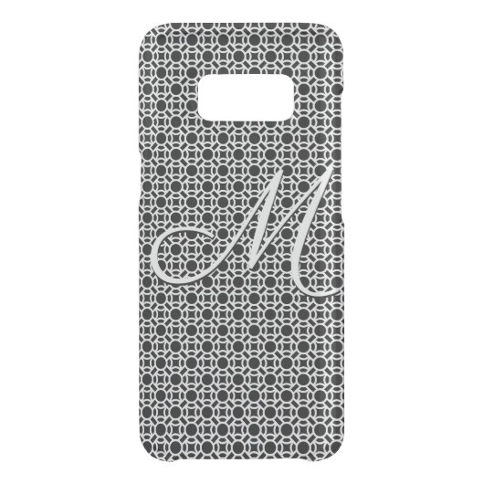 Black & White Geometric Initial Monogram Uncommon Samsung Galaxy Case (Back)