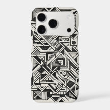 Black White Geometric iPhone 17 Pro Slim Fit Case