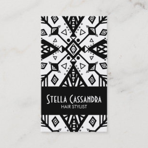 Black & White Geometric Modern Pattern Business Card