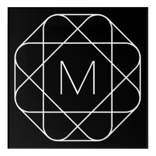 Black & White Geometric Monogram Acrylic Print