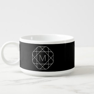 Black & White Geometric Monogram Bowl