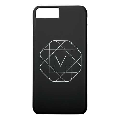 Black  White Geometric Monogram iPhone 8 Plus7 Plus Case