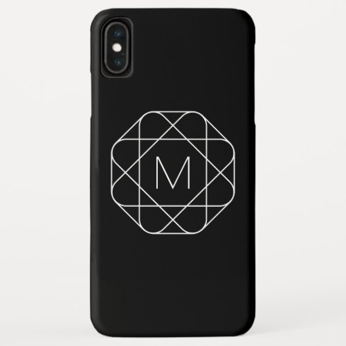 Black  White Geometric Monogram iPhone XS Max Case