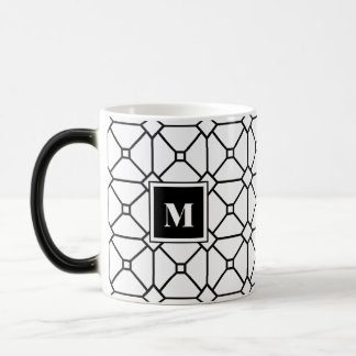 Black & White Geometric Monogram Color Morph Mug