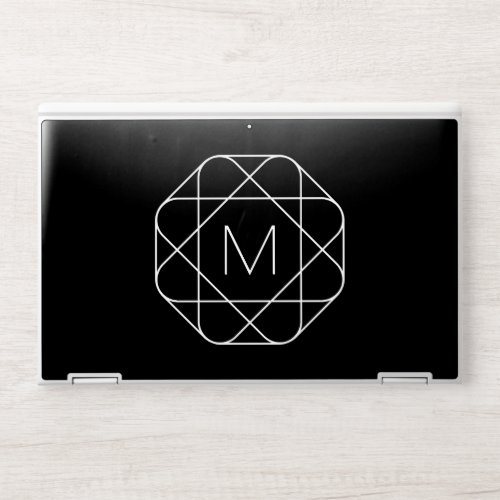 Black  White Geometric Monogram HP Laptop Skin