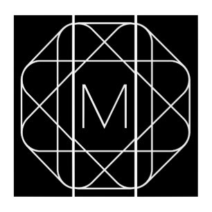 Black & White Geometric Monogram Triptych